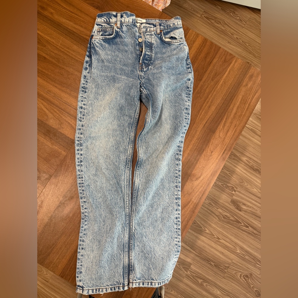 Reformation Cynthia High Rise Straight Blue Denim Jeans